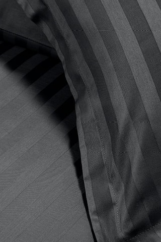 Parure de couette en satin de coton 80 fils/cm² Dobby - Anthracite et noir