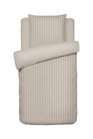 Parure de couette en satin de coton Dobby - Taupe
