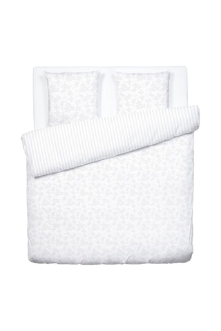 Parure de couette en satin de coton 120 fils/cm² Cresson de fontaine - Blanc 