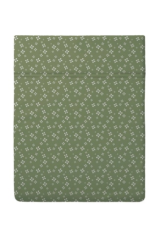Drap plat en satin de coton 200 fils/cm² Mirabelle - Vert