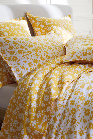 Drap plat en satin de coton 200 fils/cm² Les Yeux de Suzanne - Jaune