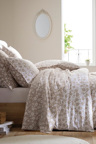 Drap plat en satin de coton 200 fils/cm² Les Yeux de Suzanne - Taupe