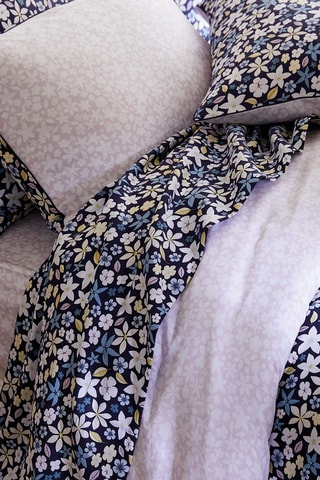 Drap plat en satin de coton 200 fils/cm² Etoile de Printemps - Bleu