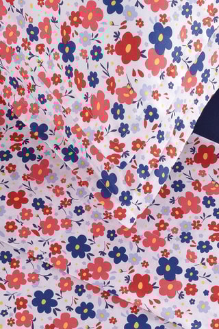 Parure de draps en satin de coton 80 fils/cm² Capucine - Bleu et blanc