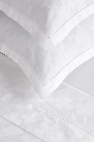 Parure de draps en satin de coton 80 fils/cm² Cresson de fontaine - Blanc