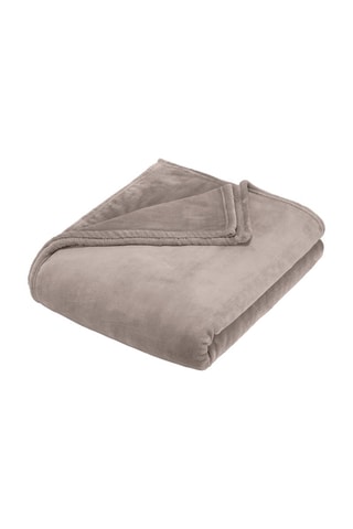 Plaid polaire Uni en molleton de flanelle Uni - Taupe - 180 x 220 cm