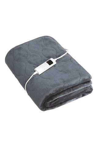 Plaid chauffant en flanelle - Gris - 180 x 130 cm