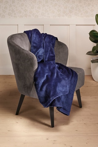 Plaid polaire Uni en molleton de flanelle Uni - Bleu - 180 x 220 cm