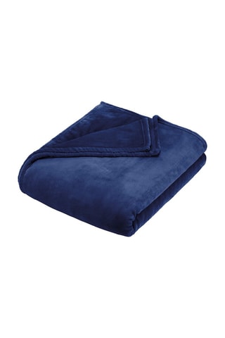 Plaid polaire Uni en molleton de flanelle Uni - Bleu - 180 x 220 cm