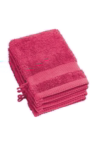 4 gants de toilette - Fuchsia