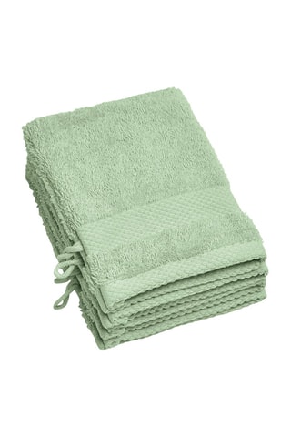 4 gants de toilette - Vert prairie
