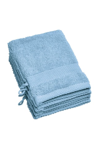 4 gants de toilette - Ciel