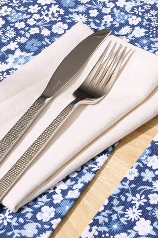 6 serviettes de table Chambray - Blanc cassé