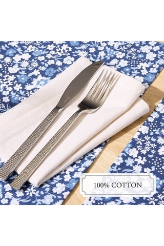 6 serviettes de table Chambray - Blanc cassé