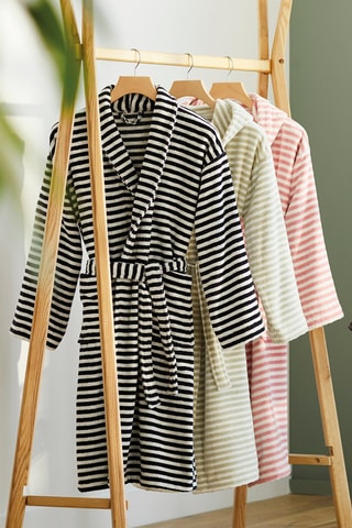 Peignoir avec col châle Nice - Bleu foncé