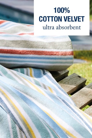 Serviette de plage Majorque - Jaune et bleu - 100 x 180 cm