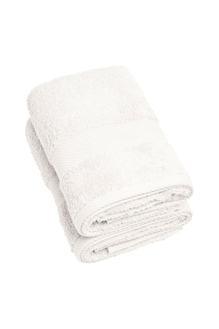 2 serviettes de toilette - Blanc - 50 x 100 cm 