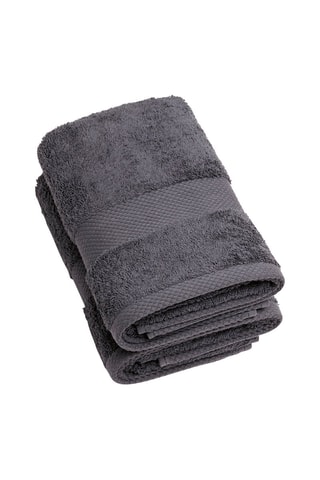 2 serviettes de toilette - 50 x 100 cm - Gris foncé