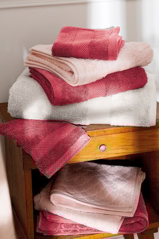 2 serviettes de toilette - Rose hibiscus - 50 x 100 cm 