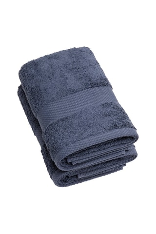 2 serviettes de toilette - Bleu marine - 50 x 100 cm 