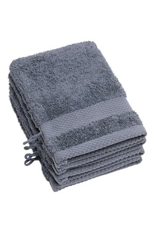 4 gants de toilette - Bleu-gris