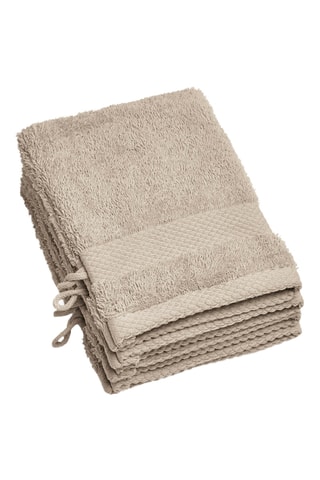 4 gants de toilette - Taupe