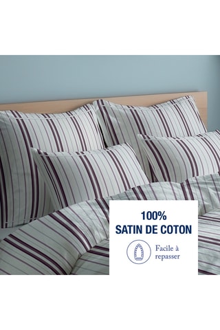 2 taies d'oreiller en satin de coton Elsa - 80 fils/cm² - Mauve