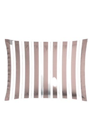 2 taies d'oreiller en satin de coton Fines lignes - 80 fils/cm² - Vieux rose