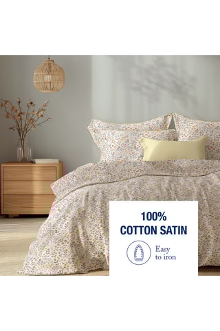 2 taies d'oreiller en satin de coton Havre d'ambre - 80 fils/cm² - Blanc et jaune