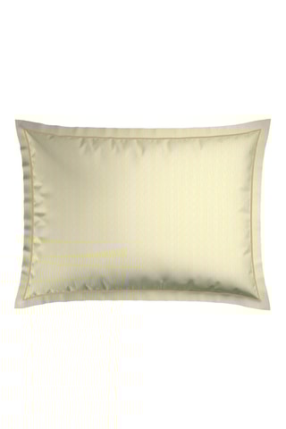 2 taies d'oreiller en satin de coton Lignes peintes - 80 fils/cm² - Blanc et jaune