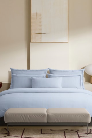 2 taies d'oreiller en coton Toulouse - 80 fils/cm² - Bleu