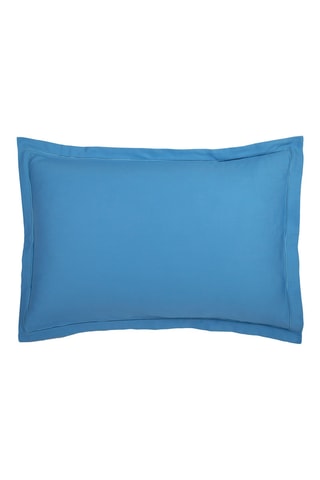 2 taies d'oreiller en satin de coton Uni - 80 fils/cm² - Bleu