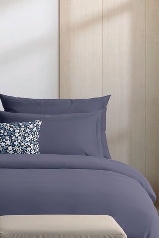 2 taies d'oreiller en satin de coton Uni - 80 fils/cm² - Bleu