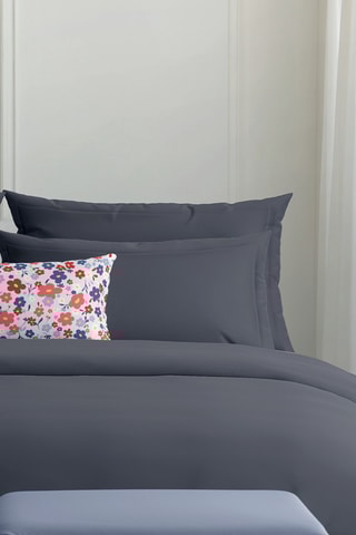 2 taies d'oreiller en satin de coton Uni - 80 fils/cm² - Bleu