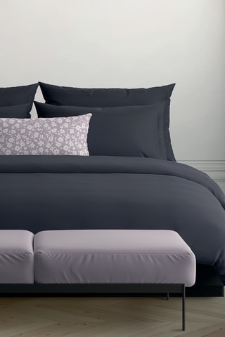 2 taies d'oreiller en satin de coton Uni - 80 fils/cm² - Bleu foncé