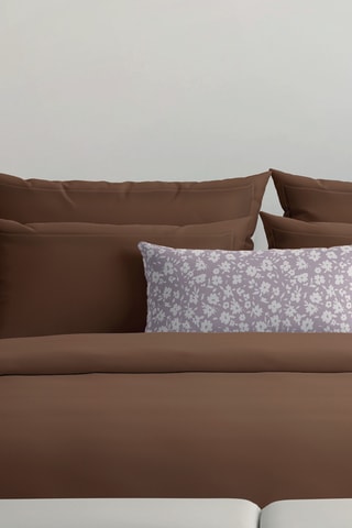 2 taies d'oreiller en satin de coton Uni - 80 fils/cm² - Marron