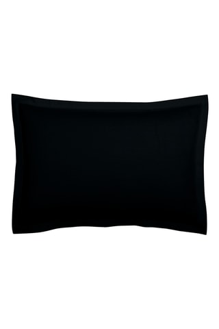 2 taies d'oreiller en satin de coton Uni - 80 fils/cm² - Noir