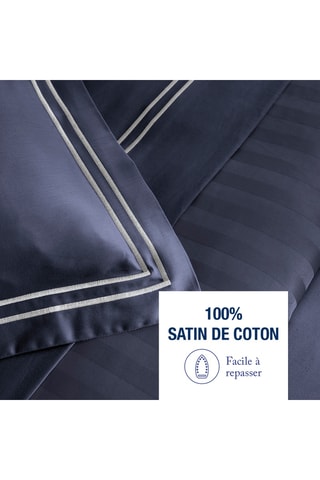 2 taies d'oreiller en satin de coton Antibes - 80 fils/cm² - Bleu