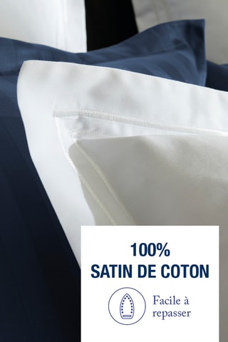 2 taies d'oreiller en satin de coton Antibes - 80 fils/cm² - Blanc