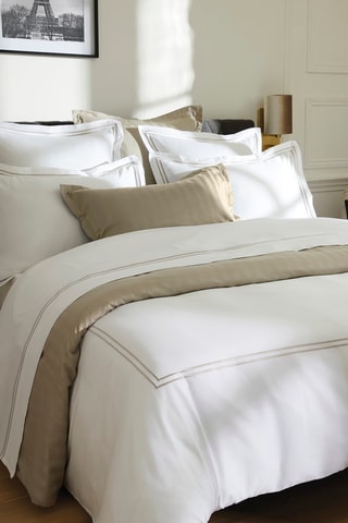 2 taies d'oreiller en satin de coton Antibes - 80 fils/cm² - Taupe