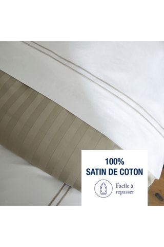 2 taies d'oreiller en satin de coton Antibes - 80 fils/cm² - Taupe