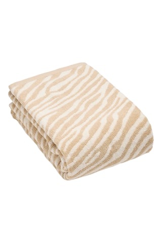 2 serviettes de toilette Zèbre - Taupe - 50 x 100 cm