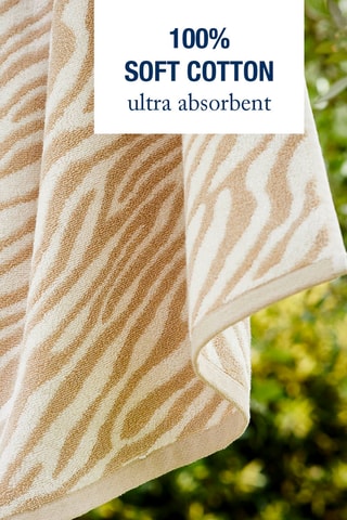 2 serviettes de toilette Zèbre - Taupe - 50 x 100 cm