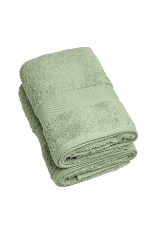 2 serviettes de toilette - Vert amande - 50 x 100 cm