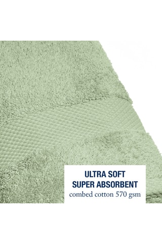 2 serviettes de toilette - Vert amande - 50 x 100 cm