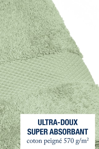 2 serviettes de toilette - Vert amande - 50 x 100 cm