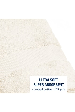 2 serviettes de toilette - Ivoire - 50 x 100 cm
