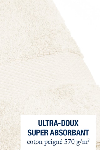 2 serviettes de toilette - Ivoire - 50 x 100 cm