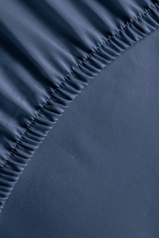 Drap-housse en satin de coton Uni - 80 fils/cm² - Bleu