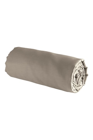 Drap-housse en satin de coton Uni - 80 fils/cm² - Taupe